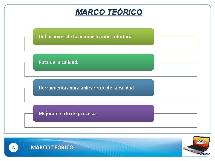 MARCO TEÓRICO Definiciones de la administración tributaria Ruta de la calidad. Herramientas para aplicar