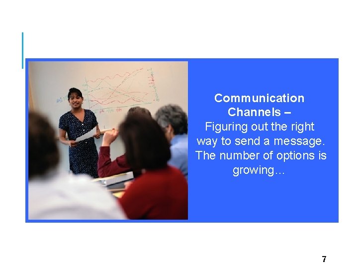 Communication Channels – Figuring out the right way to send a message. The number