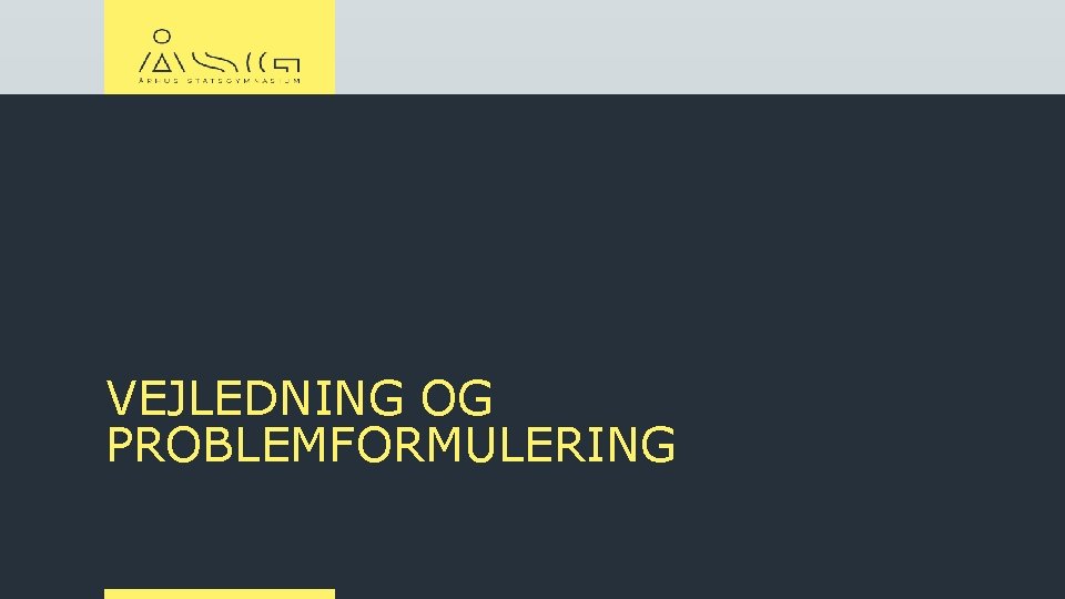 VEJLEDNING OG PROBLEMFORMULERING 