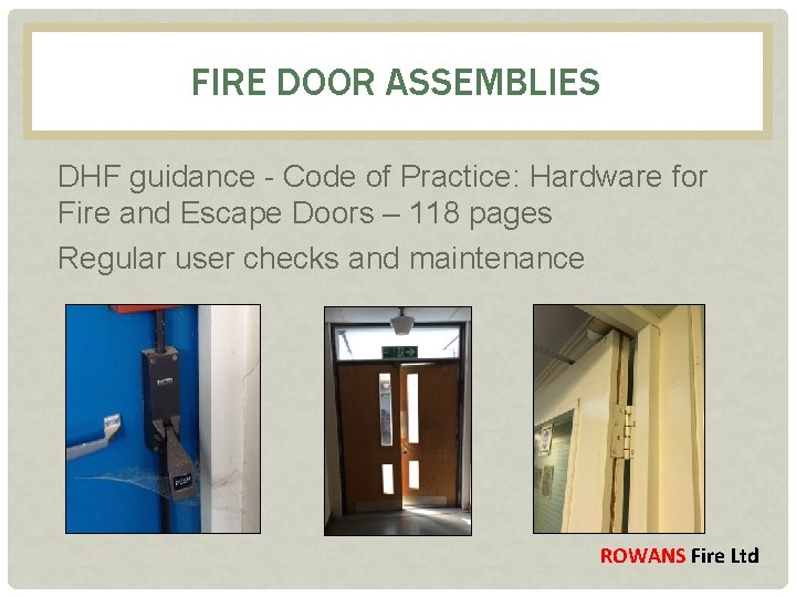 FIRE RISK ASSESSMENT JUDITH EVANS BENGHONS CMIOSH IFE