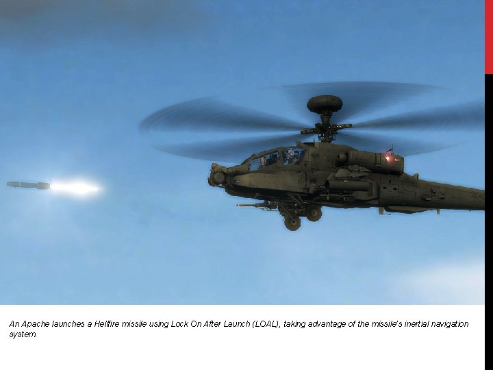An Apache launches a Hellfire missile using Lock On After Launch (LOAL), taking advantage