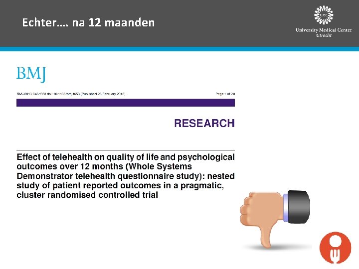 Echter…. na 12 maanden 
