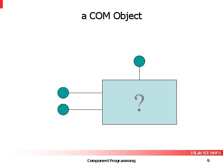 a COM Object ? ISLab ICE HUFS Component Programming 9 