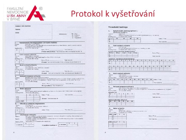 Protokol k vyšetřování 