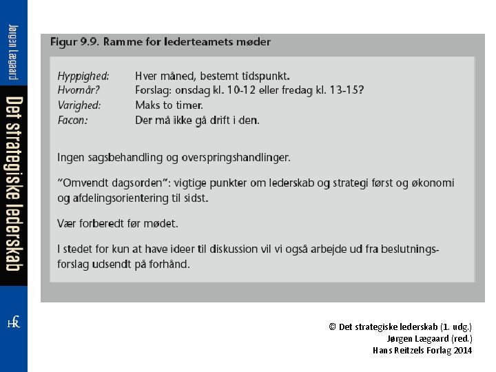 © Det strategiske lederskab (1. udg. ) Jørgen Lægaard (red. ) Hans Reitzels Forlag