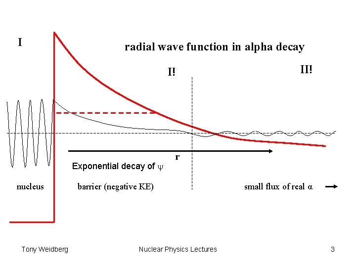 radial wave function in alpha decay i. II I i. I Exponential decay of