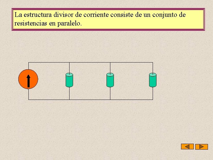 La estructura divisor de corriente consiste de un conjunto de resistencias en paralelo. 
