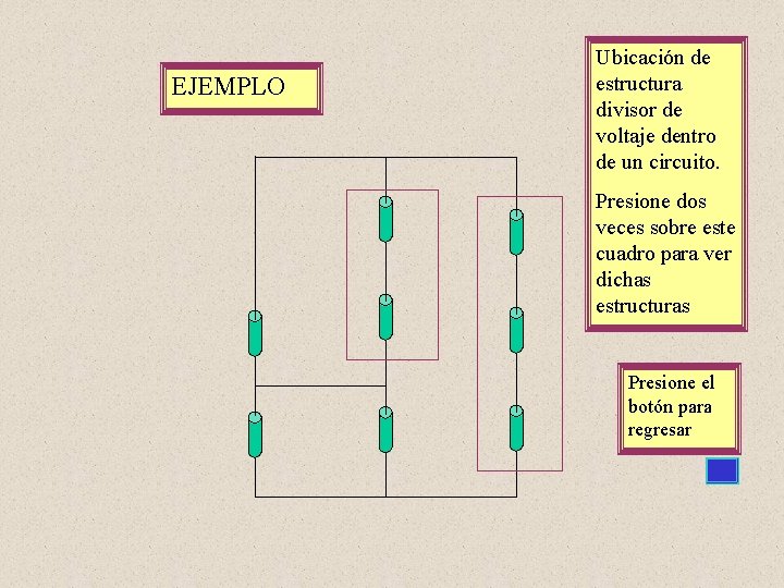 EJEMPLO Ubicación de estructura divisor de voltaje dentro de un circuito. Presione dos veces