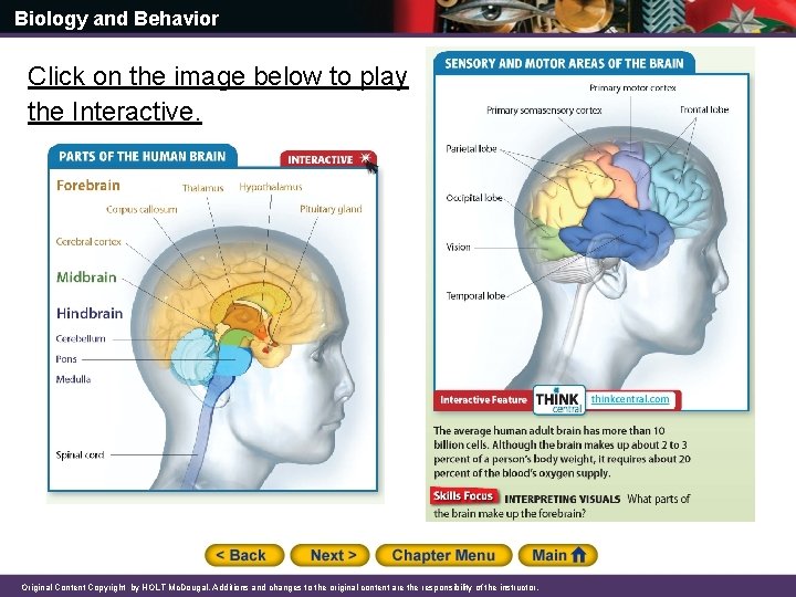 Biology and Behavior Click on the image below to play the Interactive. Original Content