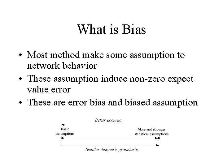 What is Bias • Most method make some assumption to network behavior • These