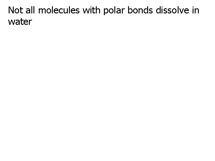 Not all molecules with polar bonds dissolve in water 