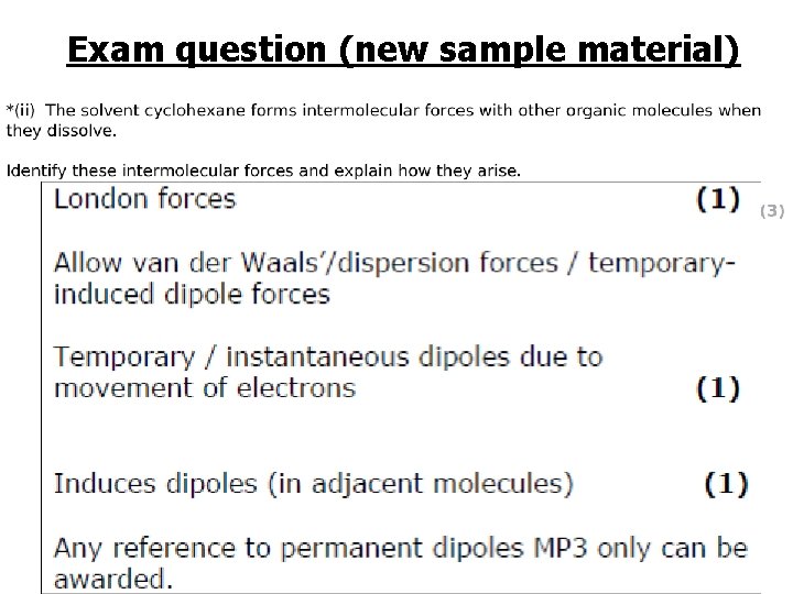 Exam question (new sample material) 