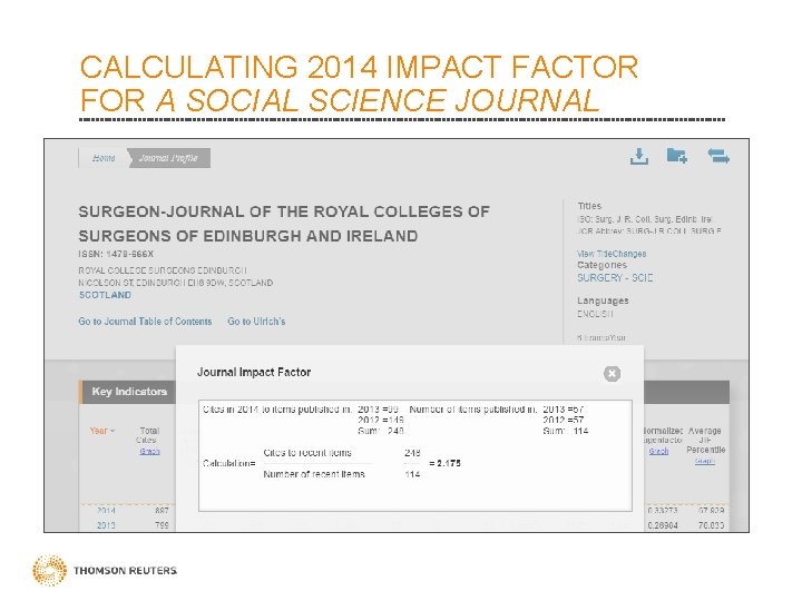 CALCULATING 2014 IMPACT FACTOR FOR A SOCIAL SCIENCE JOURNAL 