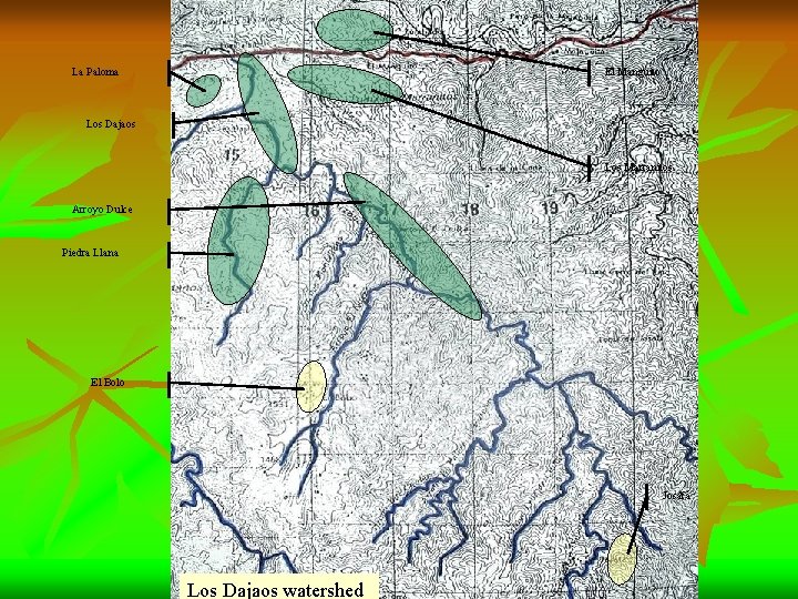 La Paloma El Manguito Los Dajaos Los Marranitos Arroyo Dulce Piedra Llana El Bolo