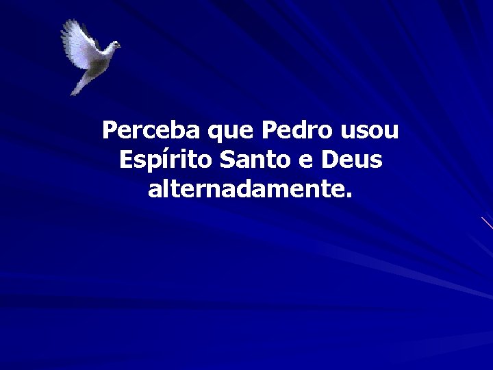 Perceba que Pedro usou Espírito Santo e Deus alternadamente. 