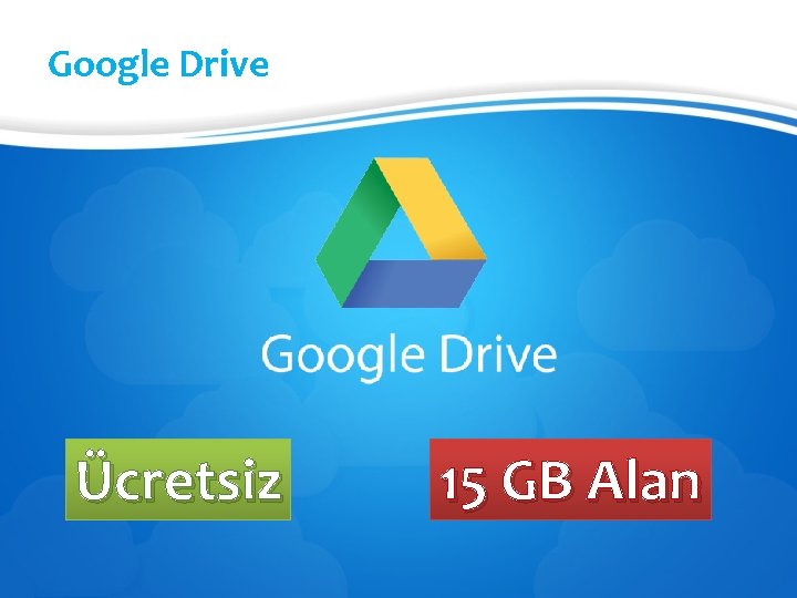 Google Drive Ücretsiz 15 GB Alan 