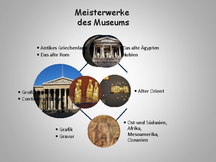 Meisterwerke des Museums • Antikes Griechenland • Das alte Rom • Großbritannien • Continental