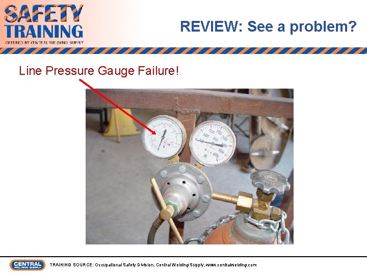REVIEW: See a problem? Line Pressure Gauge Failure! TRAINING SOURCE: Occupational Safety Division, Central
