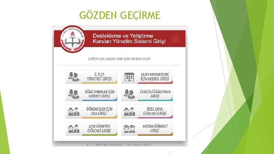 GÖZDEN GEÇİRME 