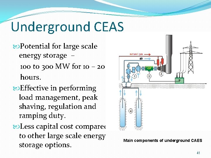 Underground CEAS Potential for large scale energy storage – 100 to 300 MW for