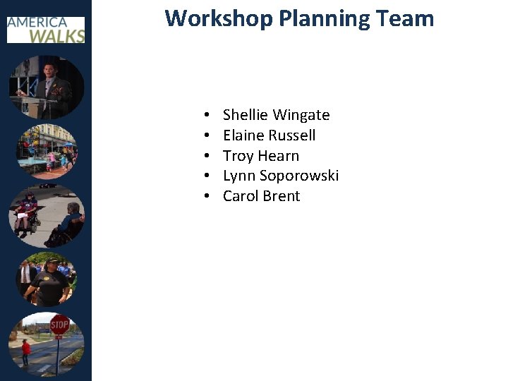 Workshop Planning Team • • • Shellie Wingate Elaine Russell Troy Hearn Lynn Soporowski