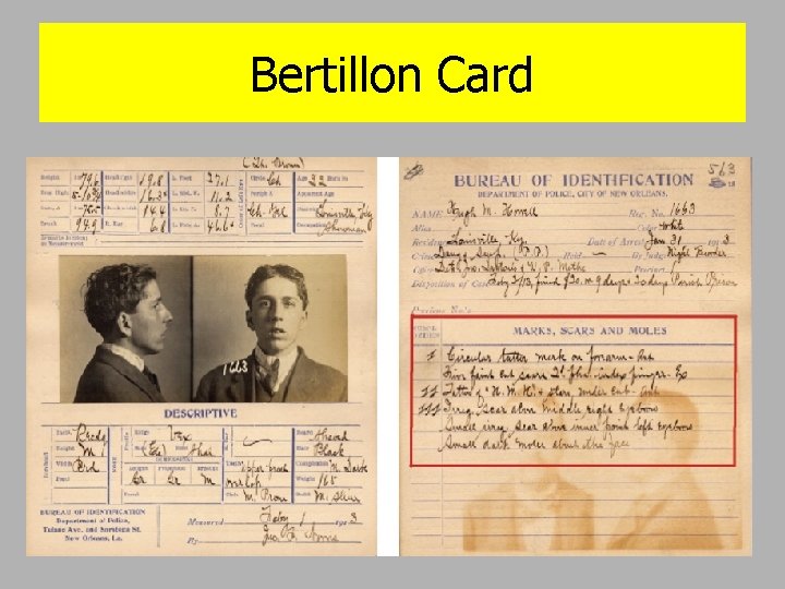Bertillon Card 