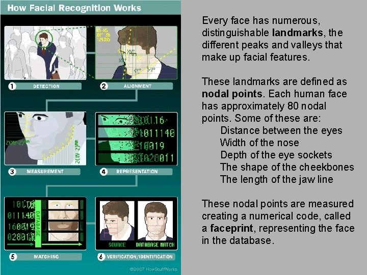 Every face has numerous, distinguishable landmarks, the different peaks and valleys that make up