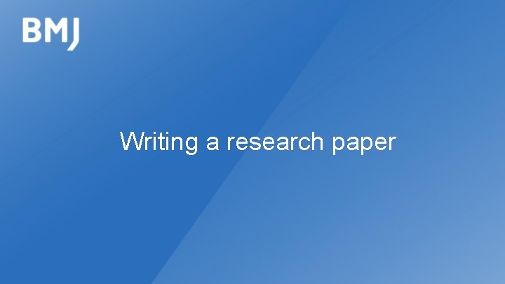 Writing a research paper 