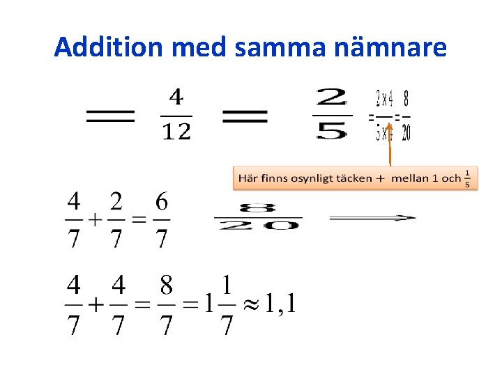 Addition med samma nämnare 