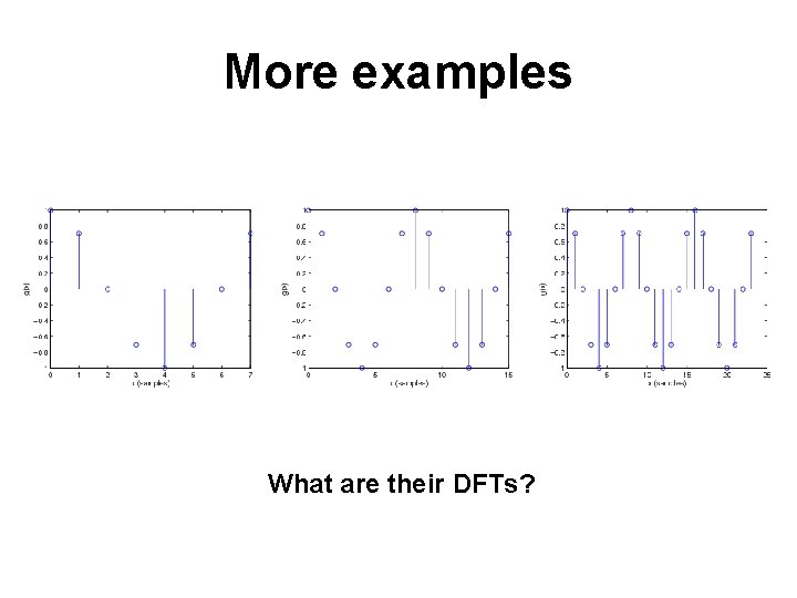 More examples What are their DFTs? 