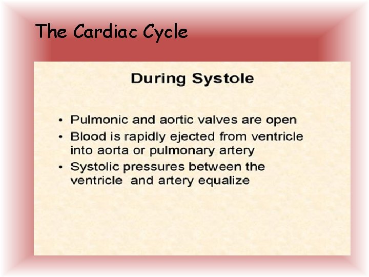 The Cardiac Cycle  The Cardiac Cycle
