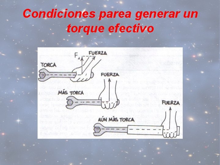 Condiciones parea generar un torque efectivo 