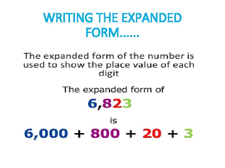 WRITING THE EXPANDED FORM. . . 
