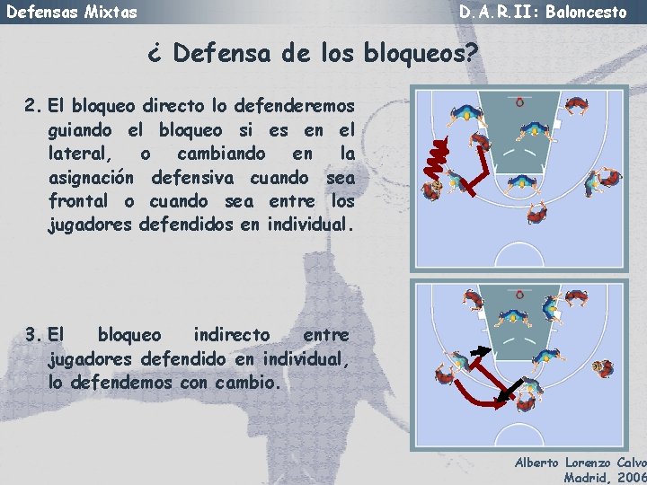Defensas Mixtas D. A. R. II: Baloncesto ¿ Defensa de los bloqueos? 2. El