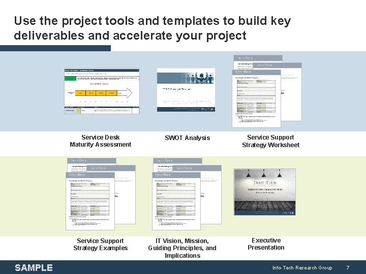 Use the project tools and templates to build key deliverables and accelerate your project