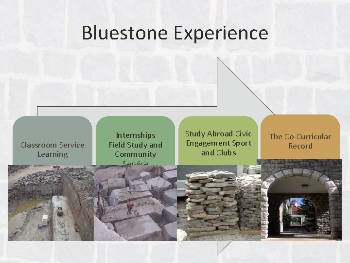 Bluestone Experience Classroom Service Learning Internships Field Study and Community Service Study Abroad Civic