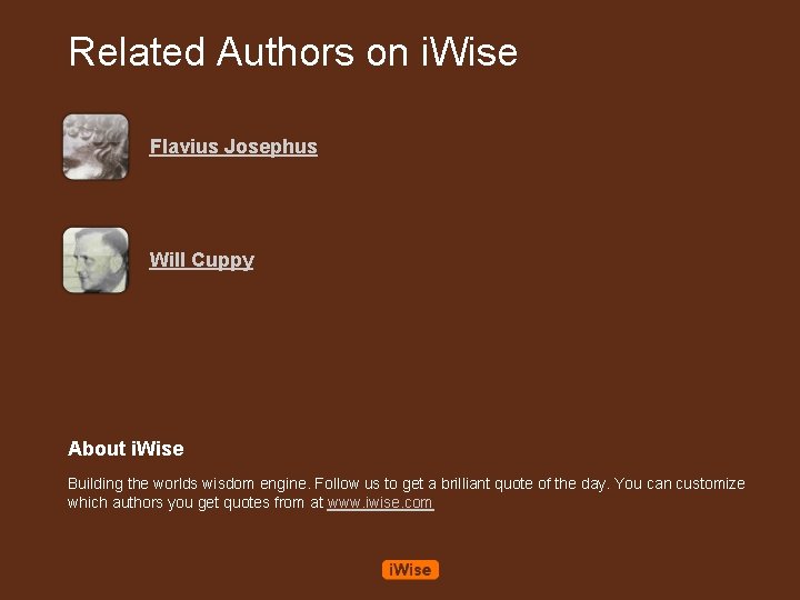 Related Authors on i. Wise Flavius Josephus Will Cuppy About i. Wise Building the