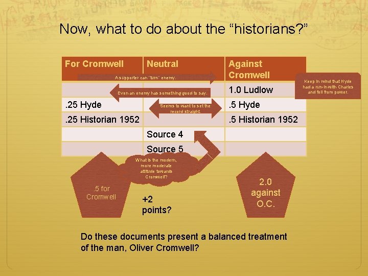Now, what to do about the “historians? ” For Cromwell Neutral A supporter can