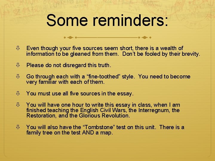 Some reminders: Even though your five sources seem short, there is a wealth of