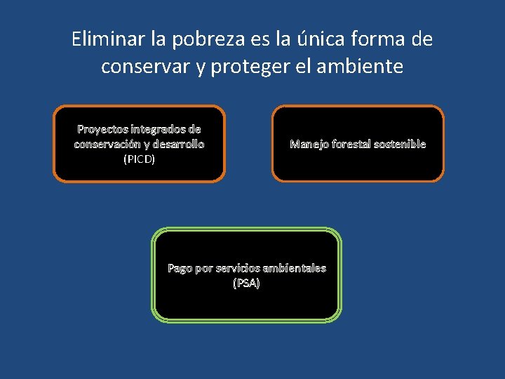 Eliminar la pobreza es la única forma de conservar y proteger el ambiente Proyectos