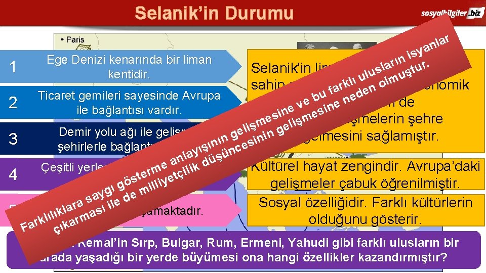 Selanik’in Durumu 1 2 3 4 5 ar l n ya s i Ege