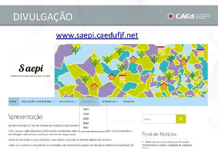 DIVULGAÇÃO www. saepi. caedufjf. net 