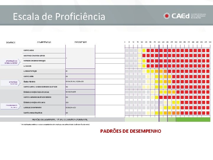 Escala de Proficiência PADRÕES DE DESEMPENHO 