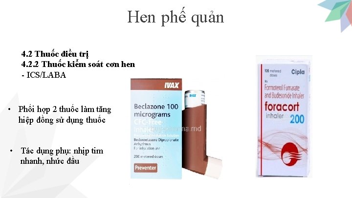 Hen phế quản 4. 2 Thuốc điều trị 4. 2. 2 Thuốc kiểm soát