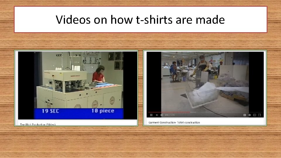 Videos on how t-shirts are made Videos on how t-shirts are made