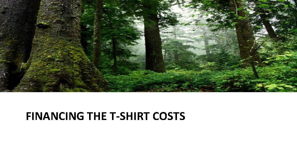 FINANCING THE T-SHIRT COSTS FINANCING THE T-SHIRT COSTS