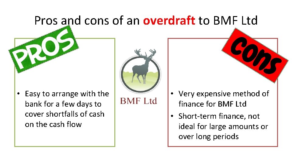 Pros and cons of an overdraft to BMF Ltd • Easy to arrange with Pros and cons of an overdraft to BMF Ltd • Easy to arrange with