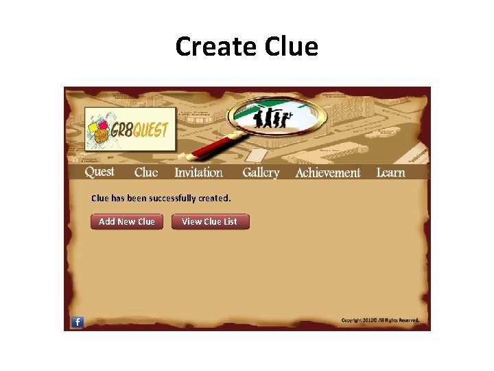 Create Clue has been successfully created. Add New Clue View Clue List 