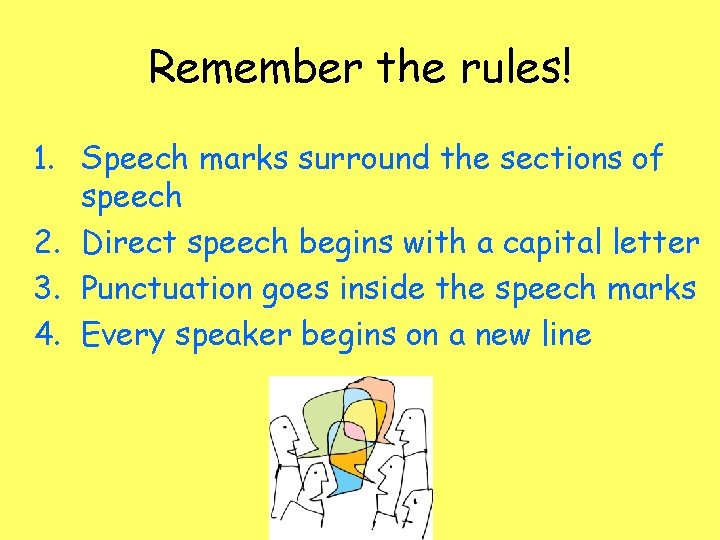 Direct Speech Marking code P 4 Basic Rules