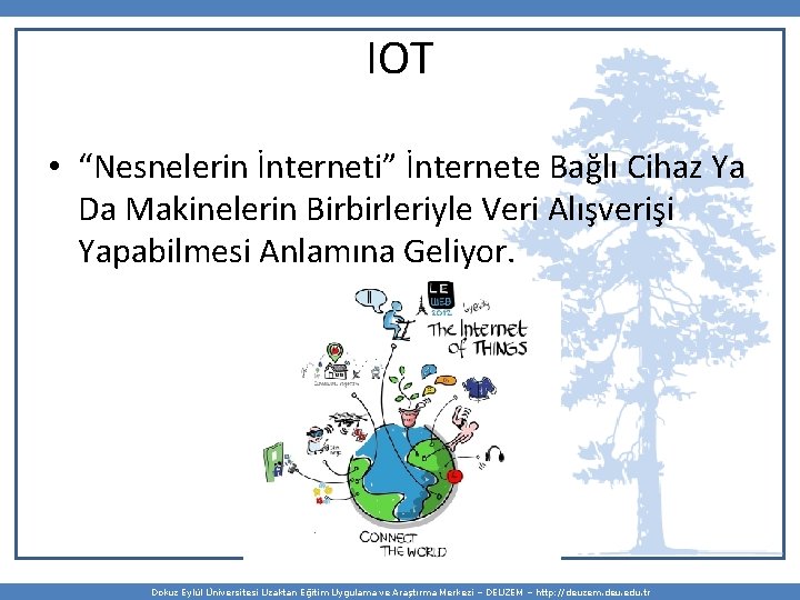 IOT • “Nesnelerin İnterneti” İnternete Bağlı Cihaz Ya Da Makinelerin Birbirleriyle Veri Alışverişi Yapabilmesi